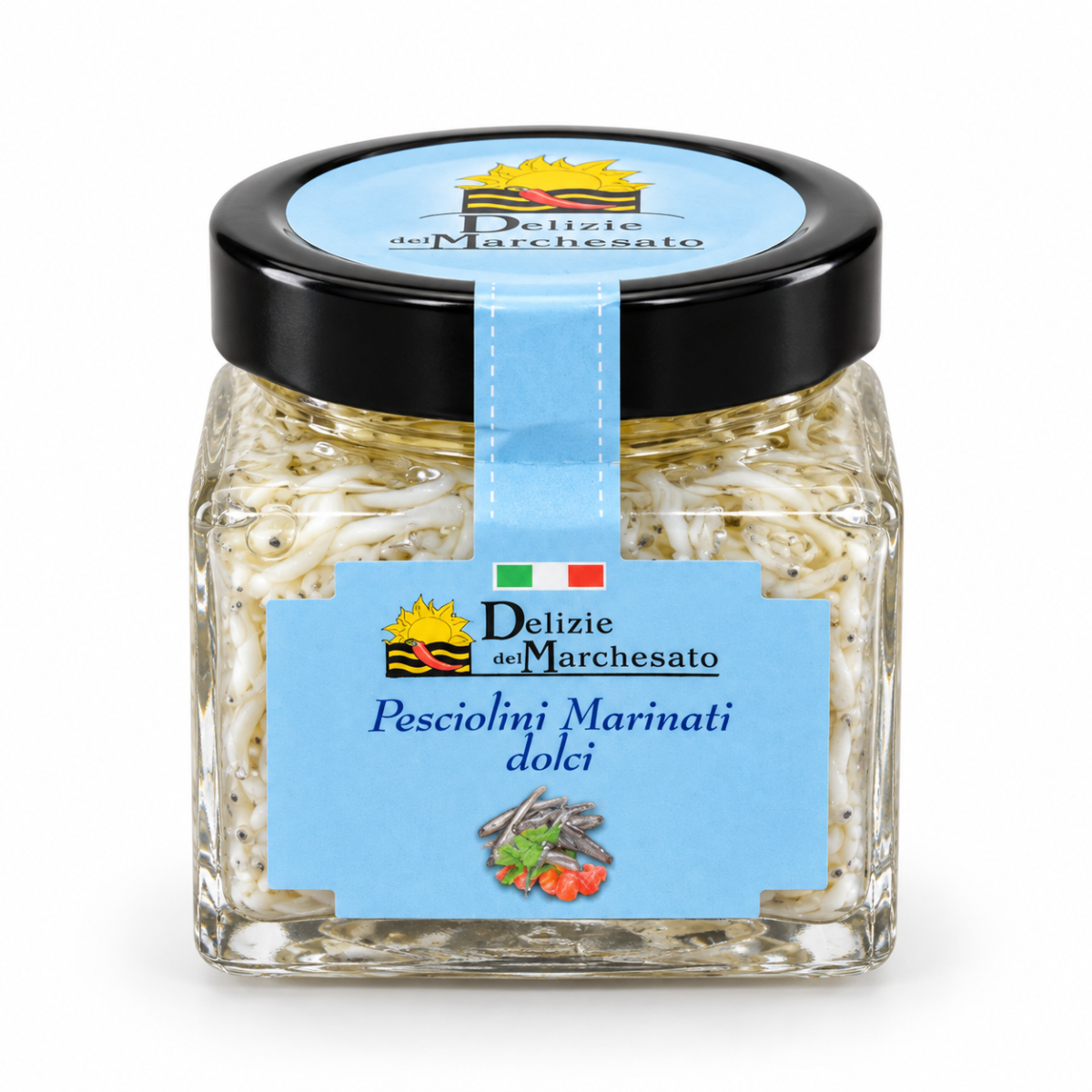 Vasetto di Pesciolini Marinati Dolci da 180 g Delizie del Marchesato