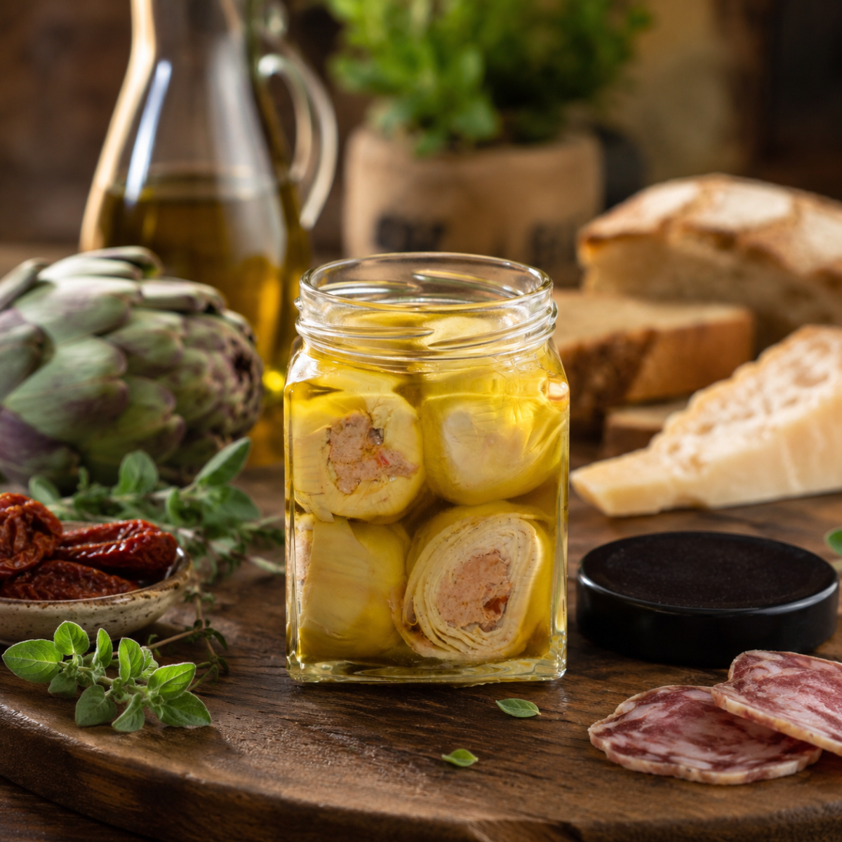 Vasetto di Carciofi ripieni con tonno e peperoncino Delizie del Marchesato