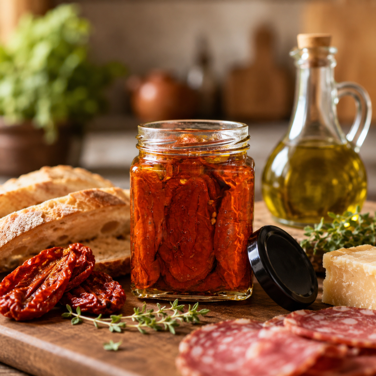 Vasetto di Pomodorini essiccati al sole sott’olio EVO con alloro e aglio Delizie del Marchesato