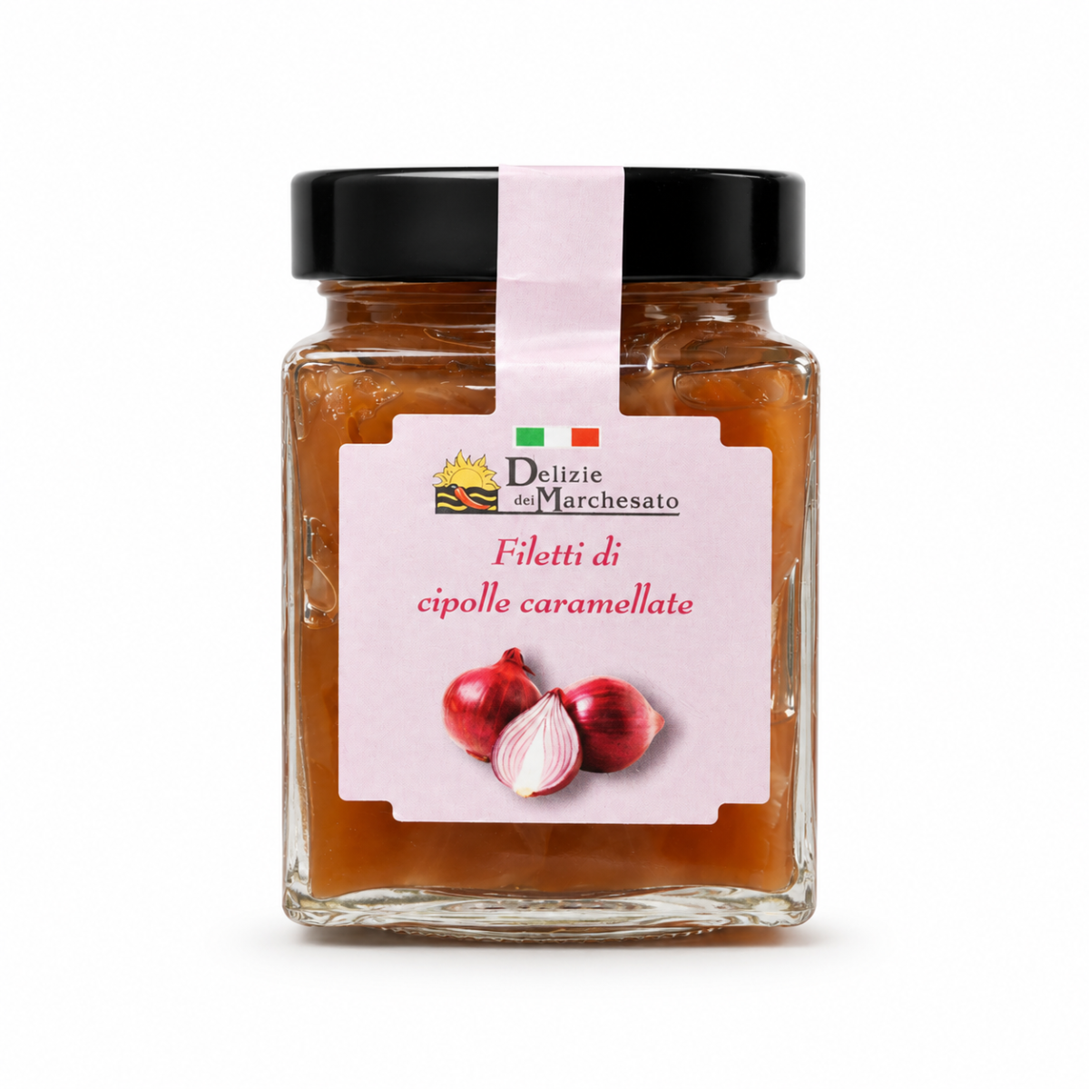 Vasetto di Filetti di Cipolla Caramellata con Cipolla Rossa di Tropea Calabria I.G.P. Delizie del Marchesato