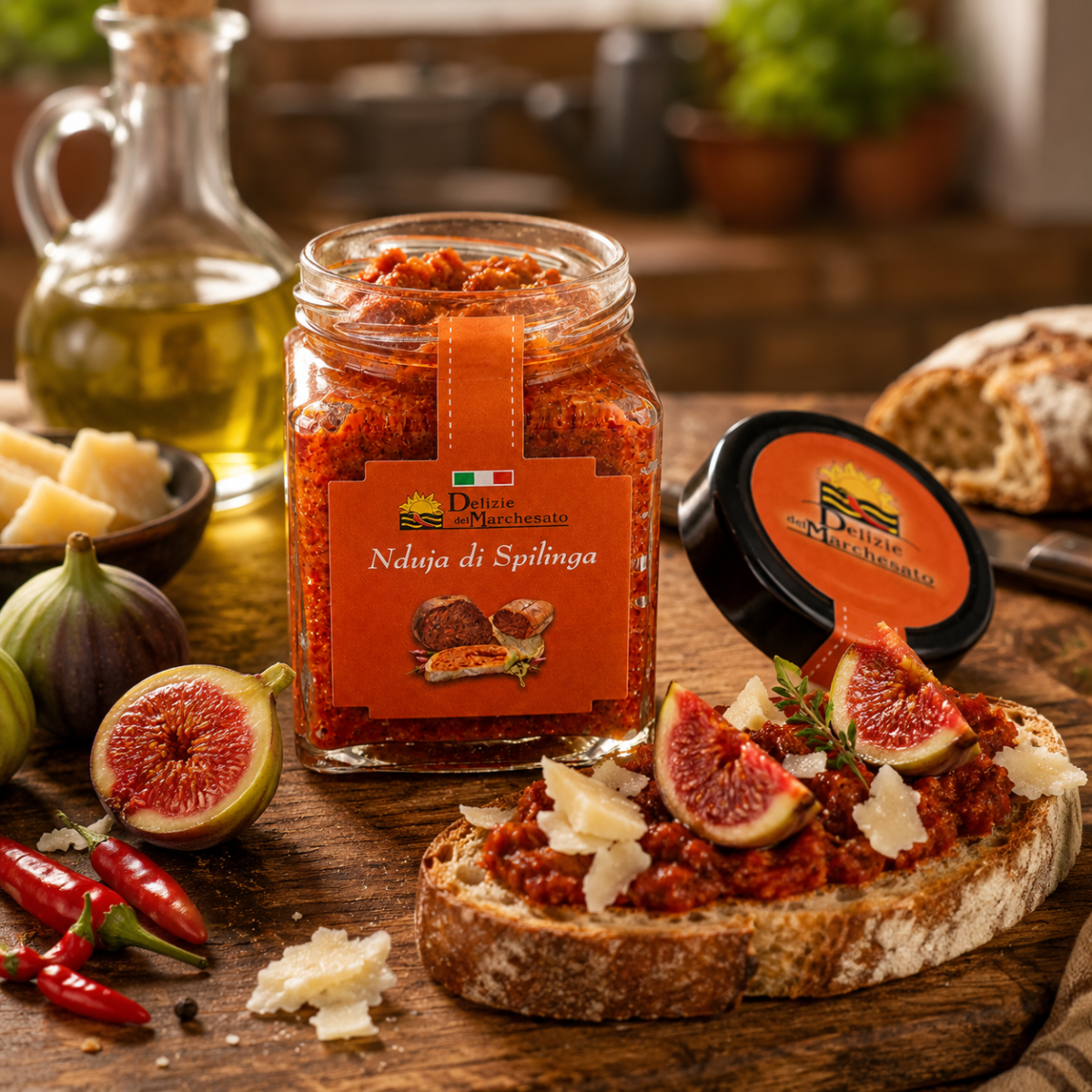 Vasetto di ’Nduja di Spilinga Delizie del Marchesato con carni suine certificate italiane e peperoncino