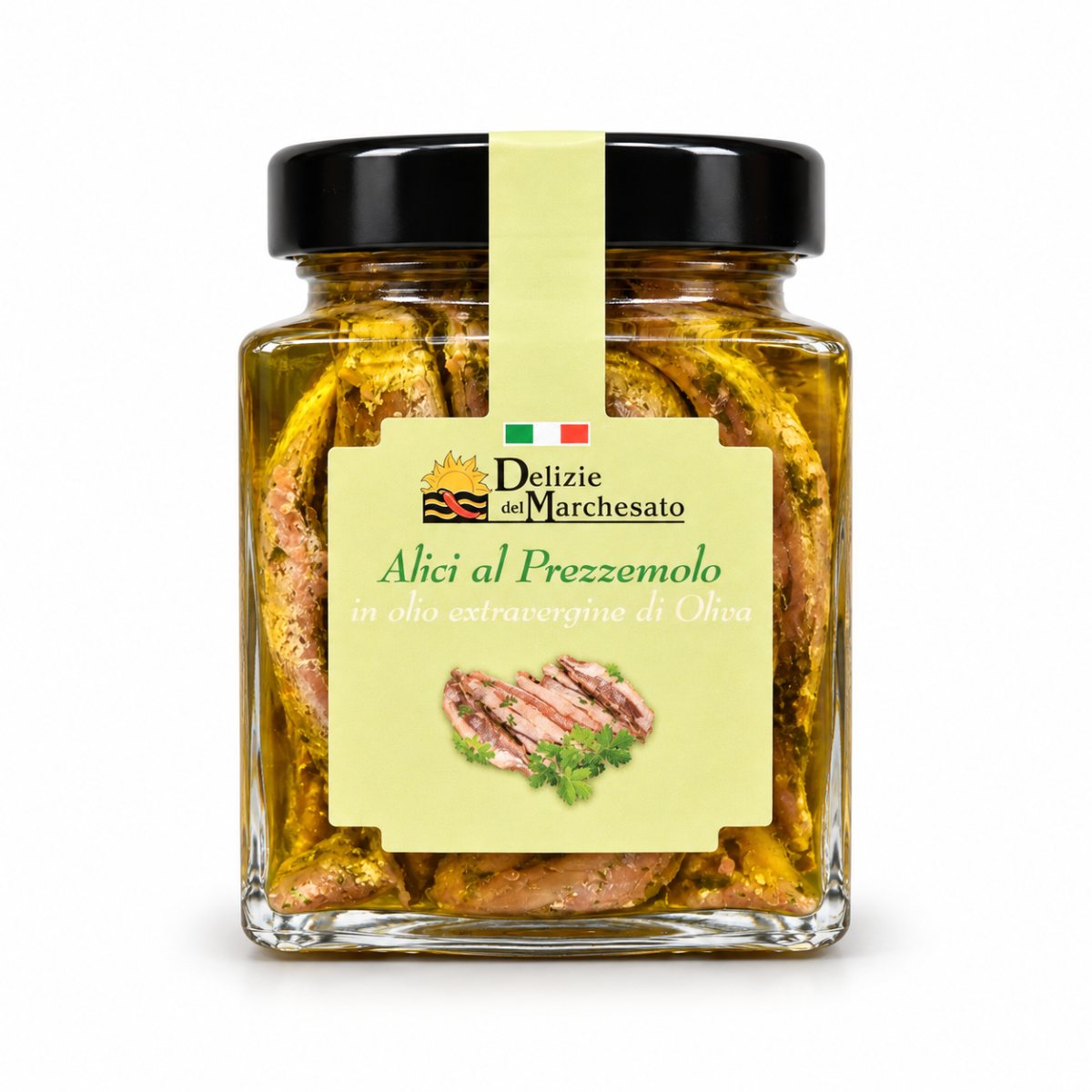 Vasetto di Alici al Prezzemolo in olio extravergine di oliva da 280 g Delizie del Marchesato