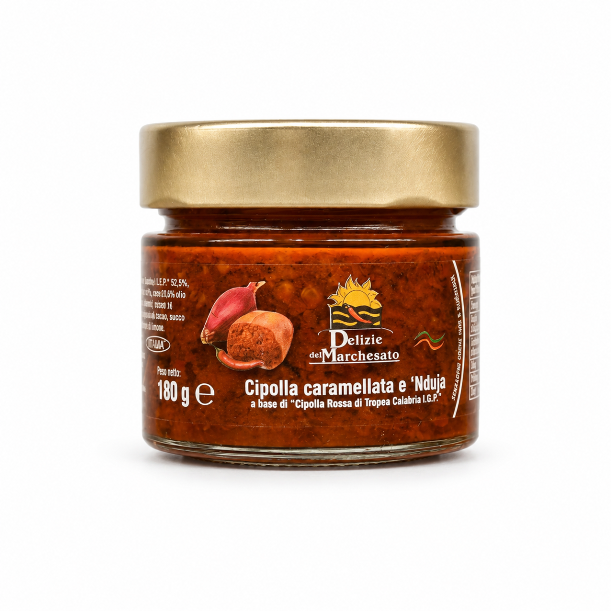 Vasetto di Cipolla Rossa di Tropea Calabria I.G.P. caramellata con ’Nduja Delizie del Marchesato